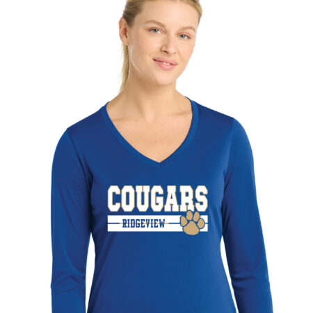 RVE Ladies Long Sleeve Dri-Fit V Neck